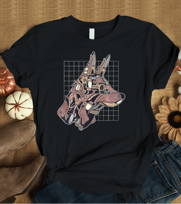 T-Shirt: Steampunk Mechanical Wolf Head Gears Cyborg Steampunk Wolf T-Shirt Steampunk Mechanical Wolf Head Gears Cyborg Steampunk Wolf T-Shirt