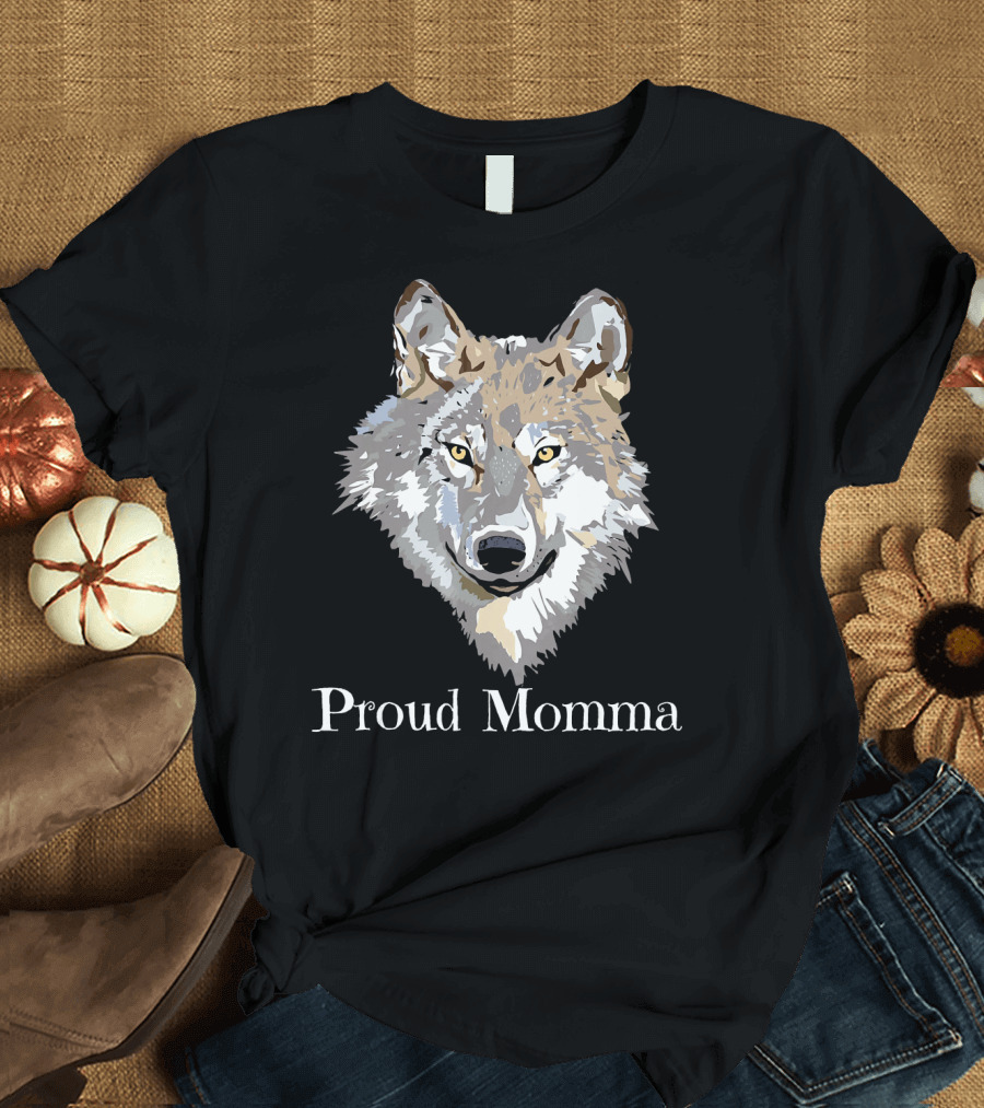 Proud Momma Wolf Timberwolf Cub Sc Wolf Face T-Shirt