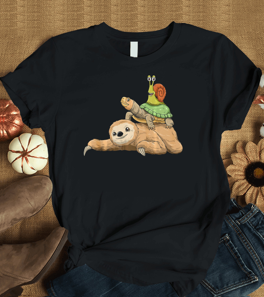 Running Sloth Turtle Snail Lovers T-Shirt