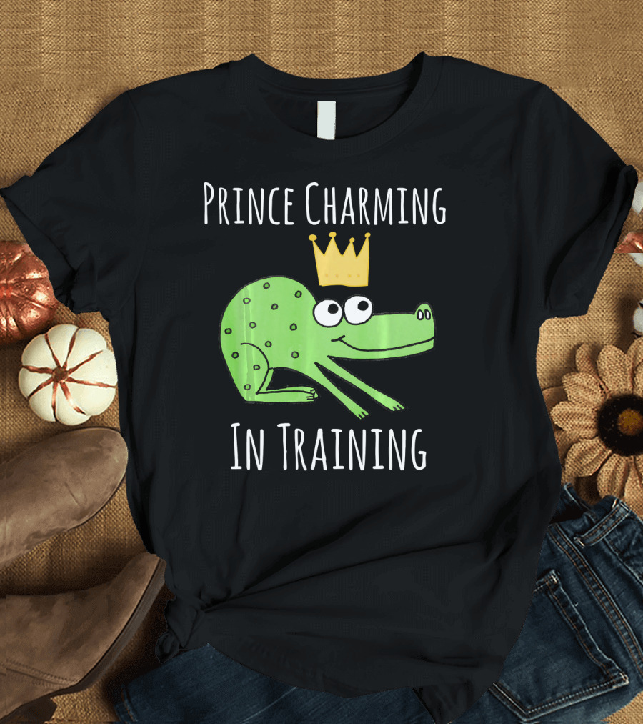 Prince Charming In Training Frog Graphic with Crown T-Shirt