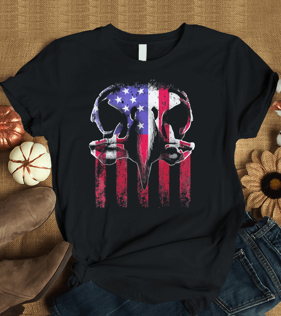 American Flag Patriotic Skull T-Shirt
