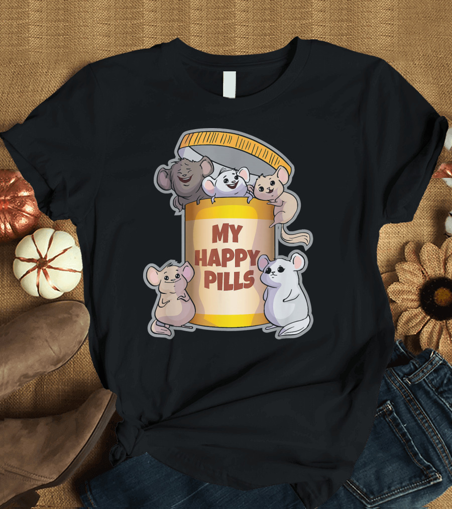 Chinchilla My Happy Pills I Pet Love T-Shirt