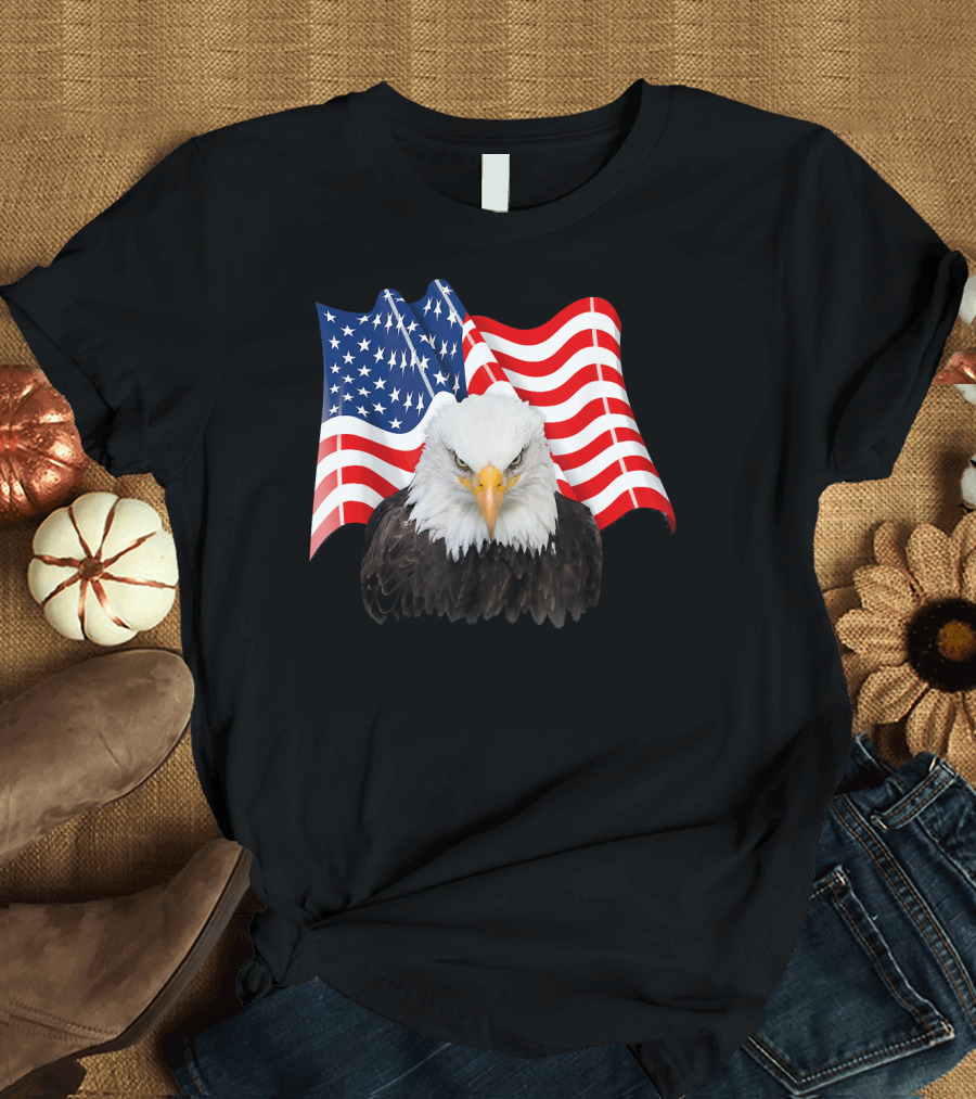 American Flag Bald Eagle USA Patriotic T-Shirt