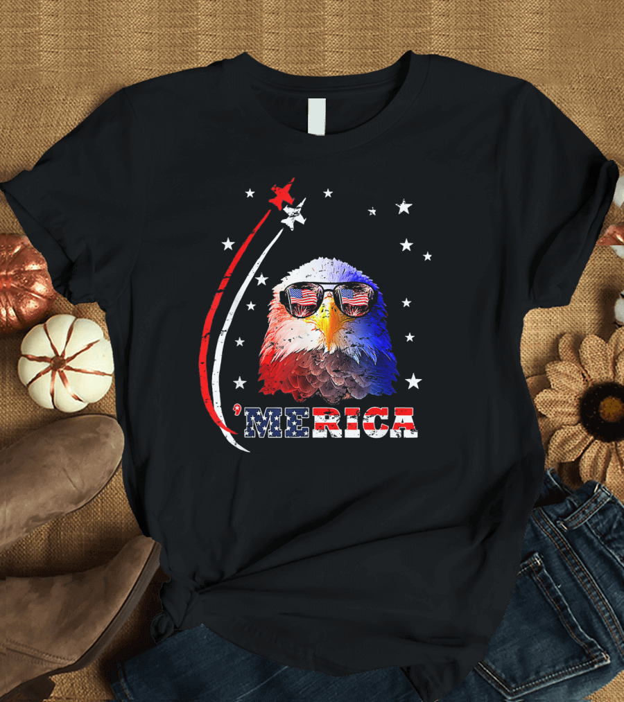 4th of July American Flag Eagle 'Merica T-Shirt