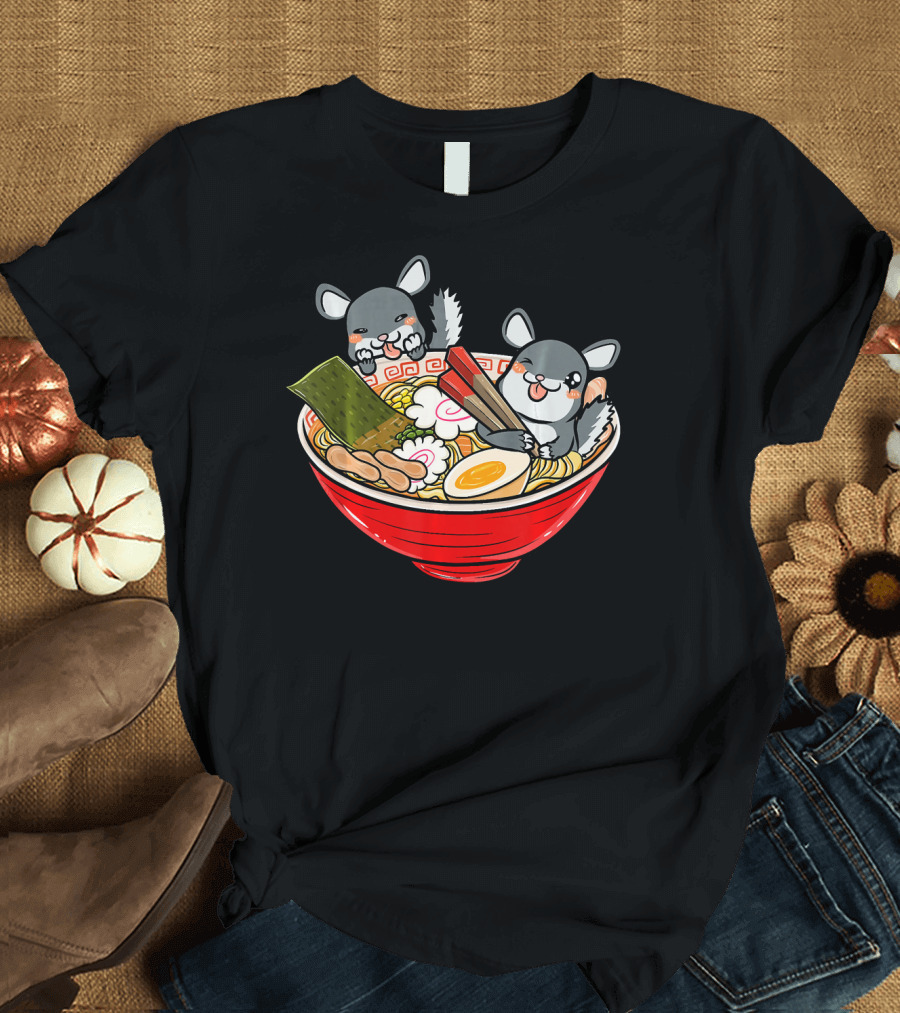 Chinchilla Kawaii in Japanese Ramen Bowl Cute T-Shirt