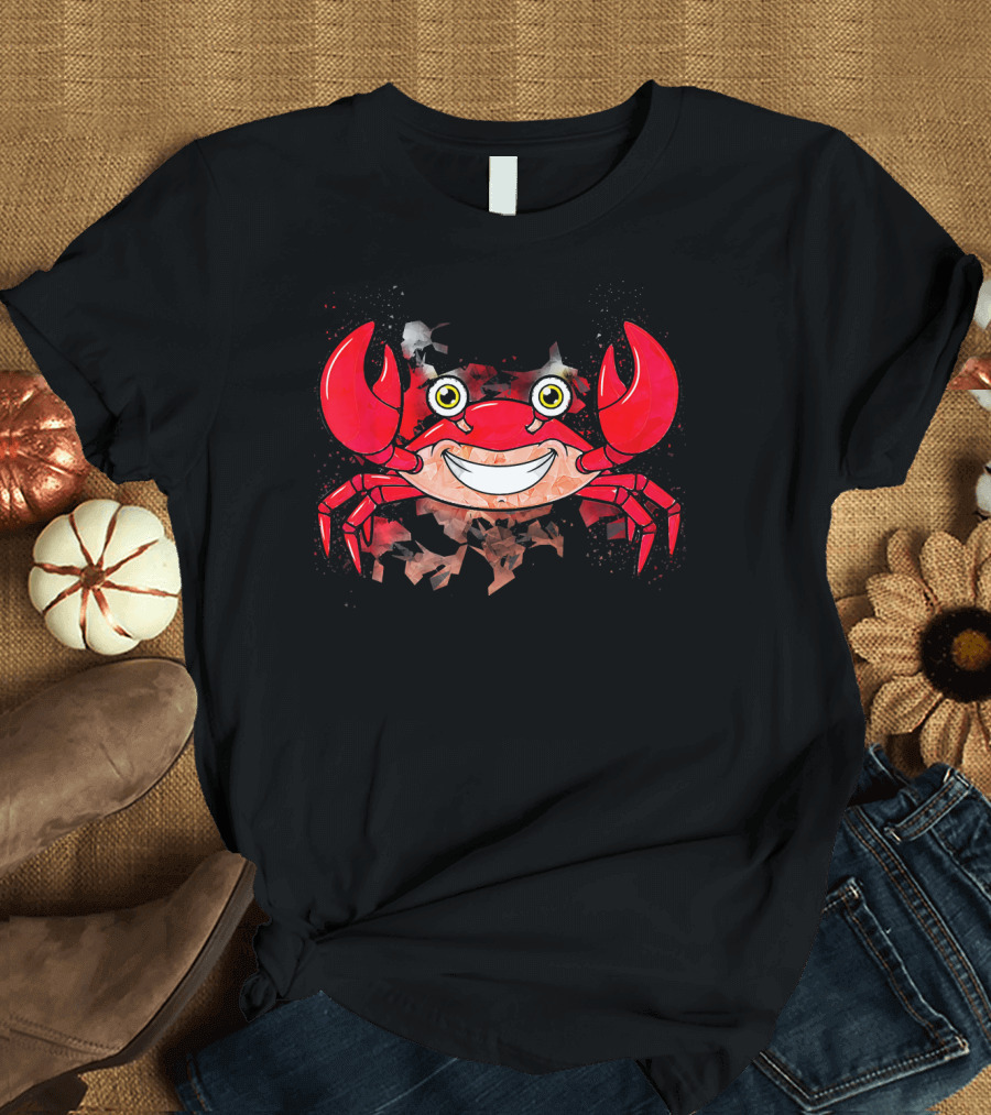 Colorful Smiling Crab Lover Animals T-Shirt
