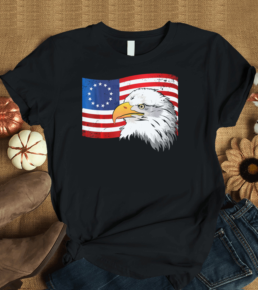 Betsy Ross Flag Eagle 13 Colonies T-Shirt