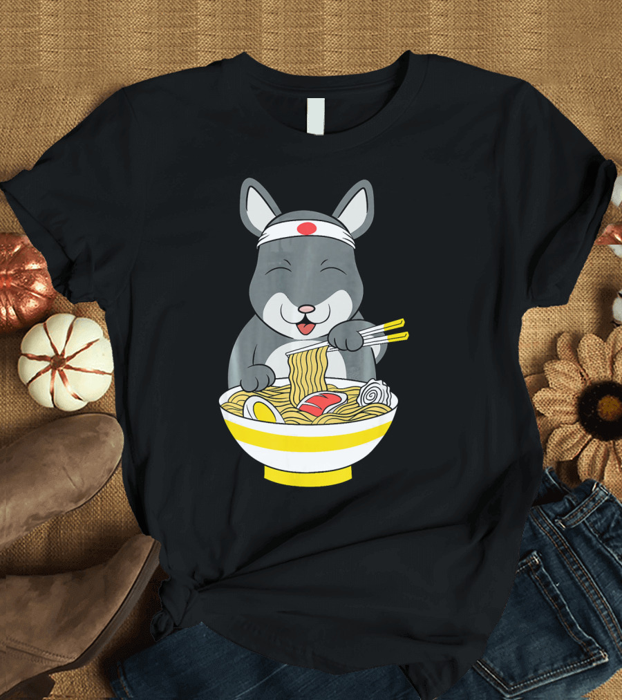 Noodle Bowl Chinchilla Ramen Lover Funny Pet T-Shirt