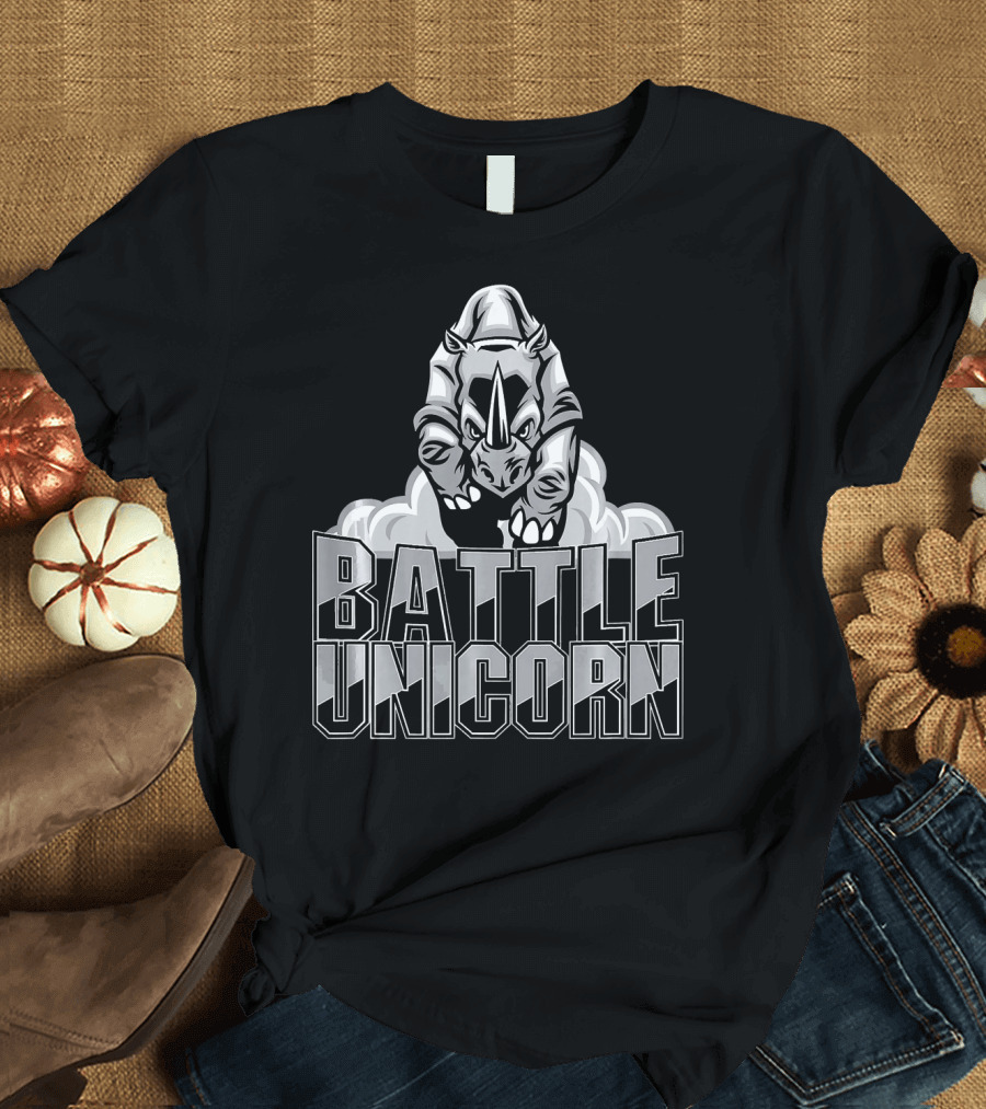 Battle Unicorn Funny Rhino Rai Charging Forward T-Shirt