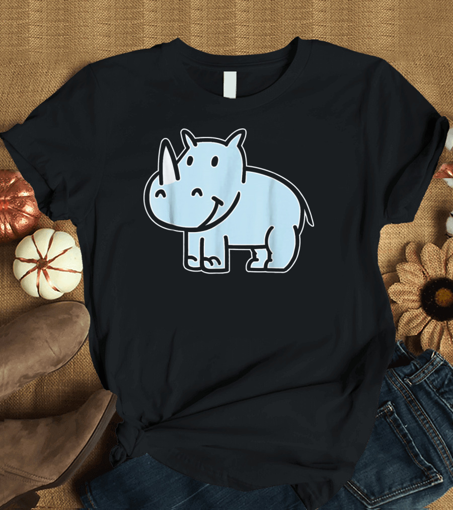 Comic Rhino Cartoon Playful Rhino T-Shirt