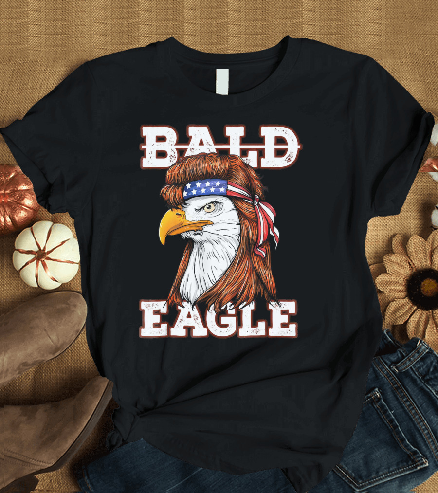 Bald Eagle Mullet USA Headband T-Shirt