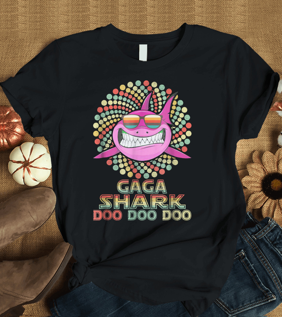 Gaga Shark Doo Doo Doo Retro Colorful Sunglasses T-Shirt