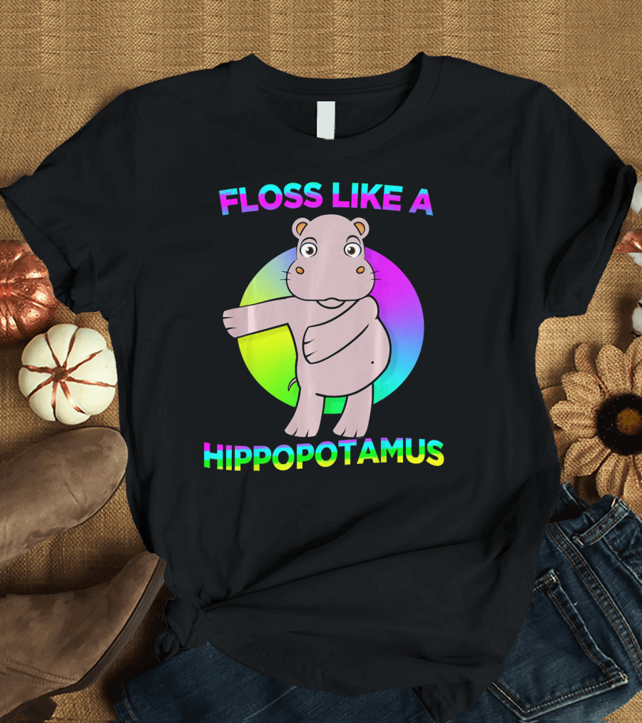 Floss Like A Hippopotamus Retro Hippo Dance Lover T-Shirt