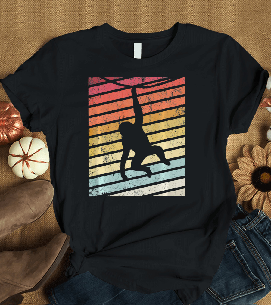 Monkey Lover Vintage Chimpanzee Stripes T-Shirt