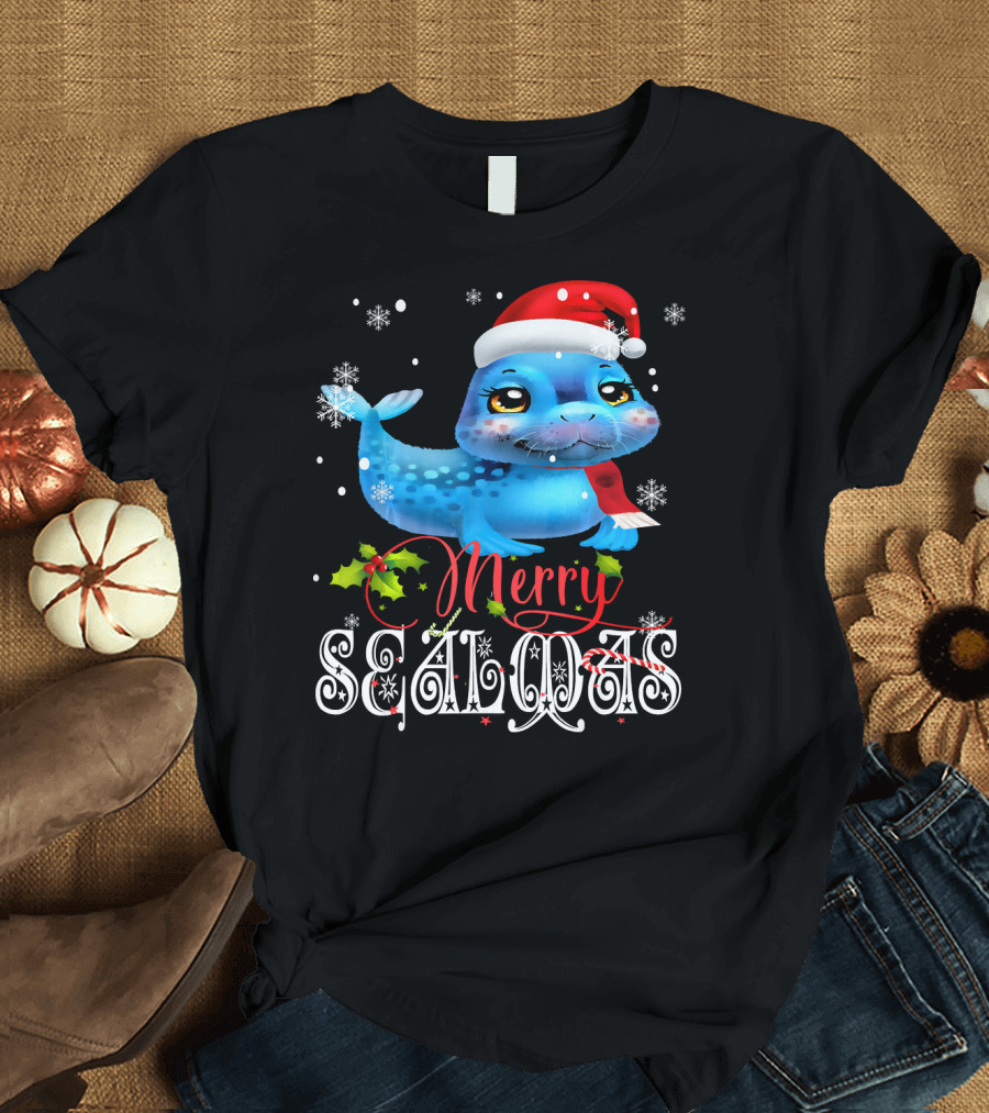 Merry Sealmas Matching Family Christmas Seal T-Shirt
