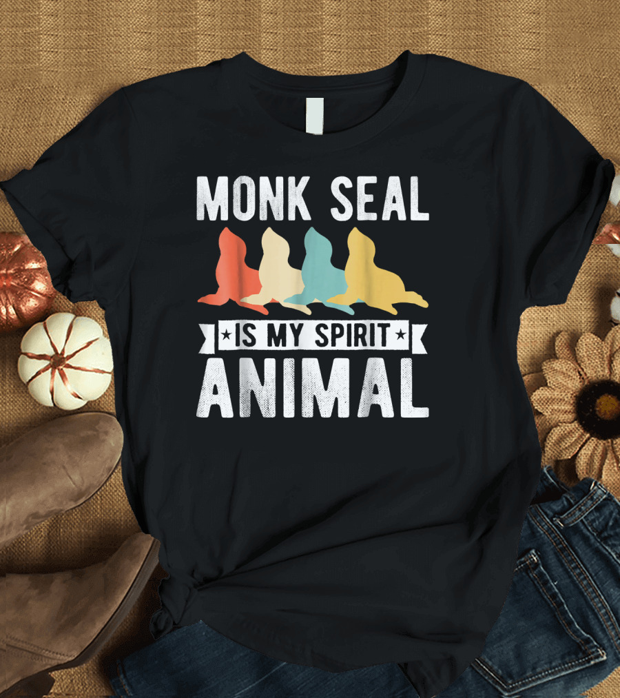 Monk Seal Is My Spirit Animal Colorful T-Shirt
