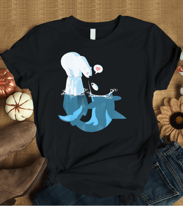 T-Shirt: Killer Whale Cute Polar Bear Funny Awesome Interaction T-Shirt Killer Whale Cute Polar Bear Funny Awesome Interaction T-Shirt