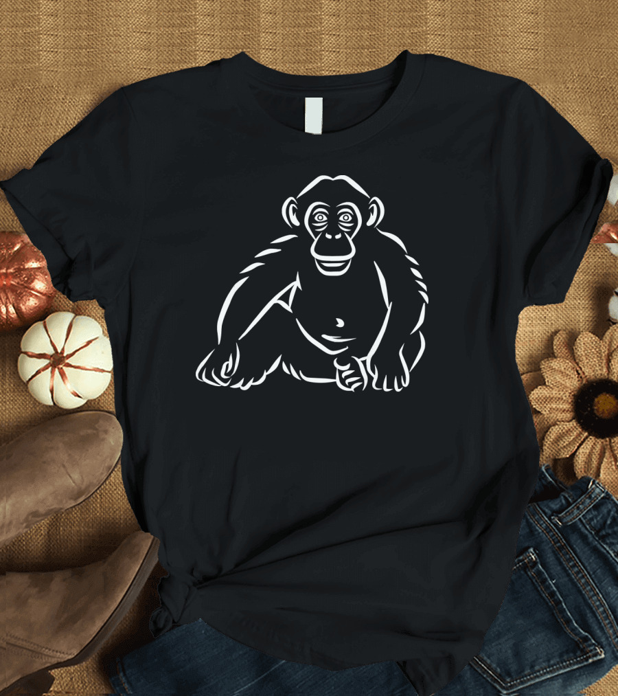 Chimpanzee Monkey Sitting T-Shirt