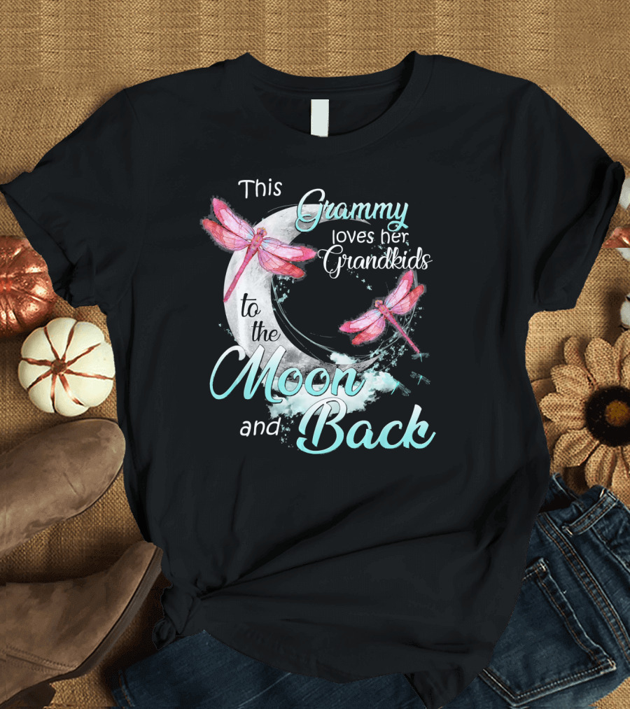 This Grammy Loves Her Grandkids to the Moon and Back with Dragonflies T-Shirt