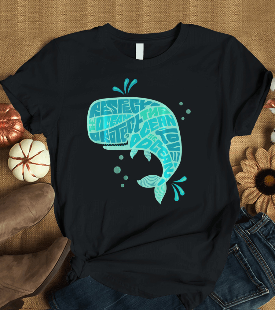 Respect Protect the Ocean Love Cute Whale T-Shirt