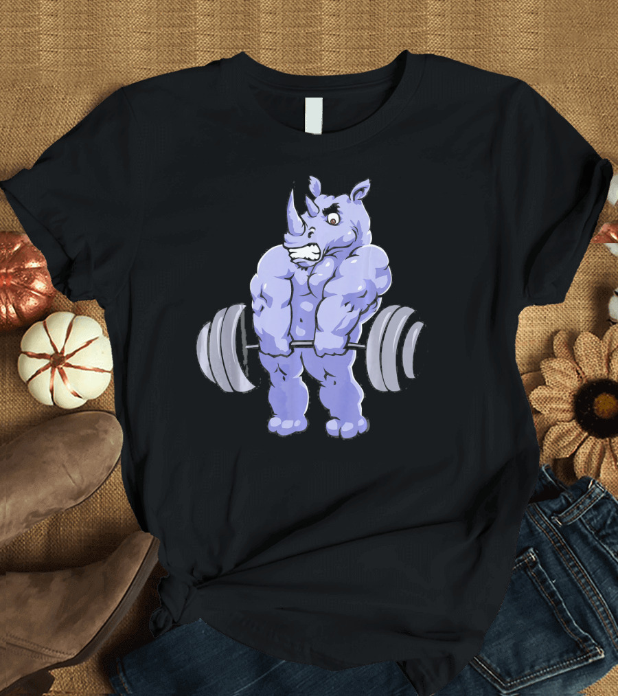 Rhino Powerlifting Deadlift Weightlifting Strength T-Shirt
