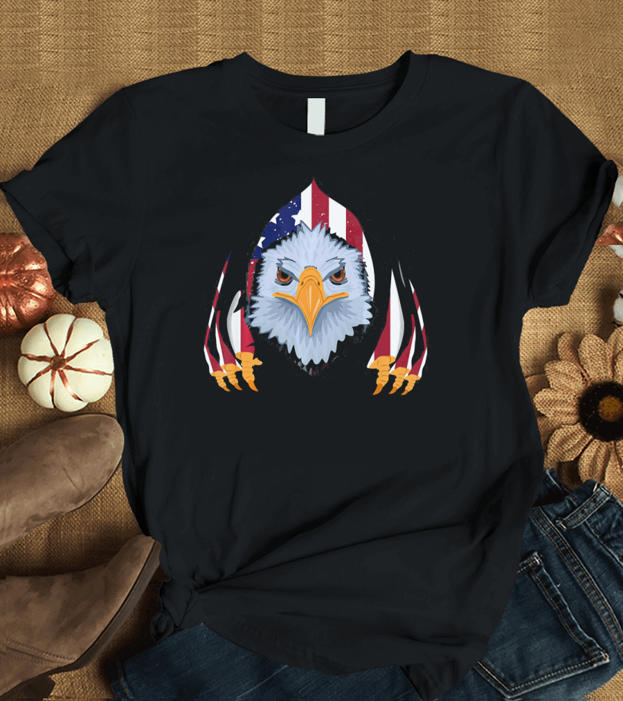 USA Flag Bald Eagle Independence Day T-Shirt