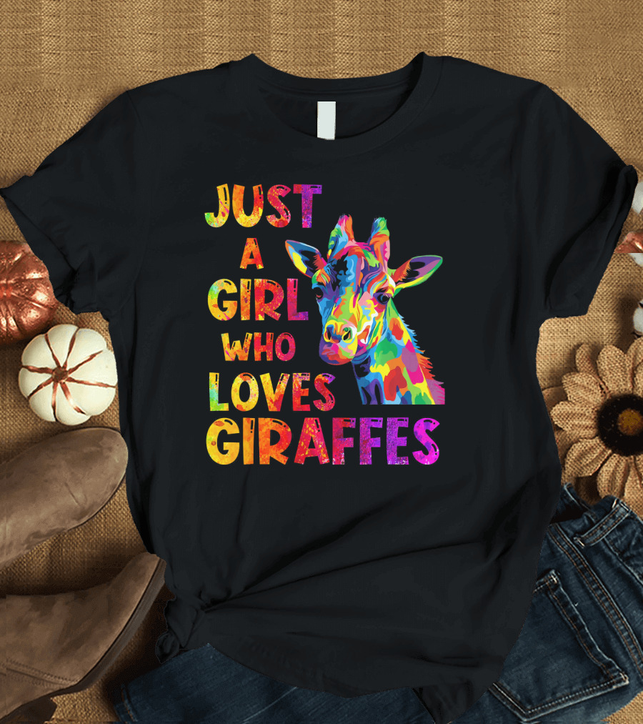 Just a Girl Who Loves Colorful Giraffes T-Shirt
