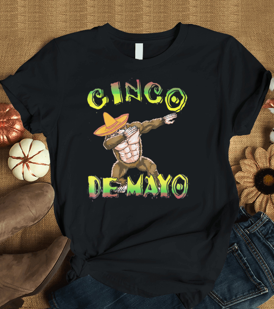 Cinco De Mayo Dabbing Gorilla with Sombrero T-Shirt