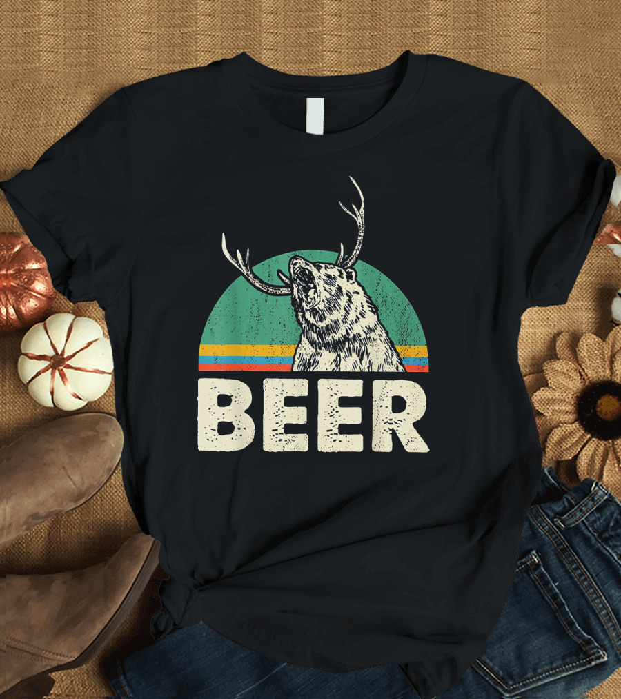 Beer Bear Antler Hybrid T-Shirt