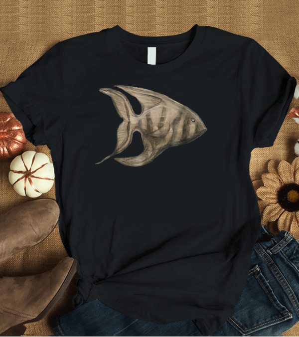 T-Shirt: Angelfish Charcoal Sketch T-Shirt Angelfish Charcoal Sketch T-Shirt