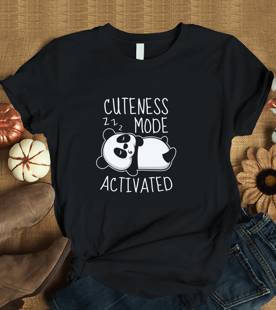 Cuteness Mode Activated Cute Panda Bear Drawing Giant Panda T-Shirt