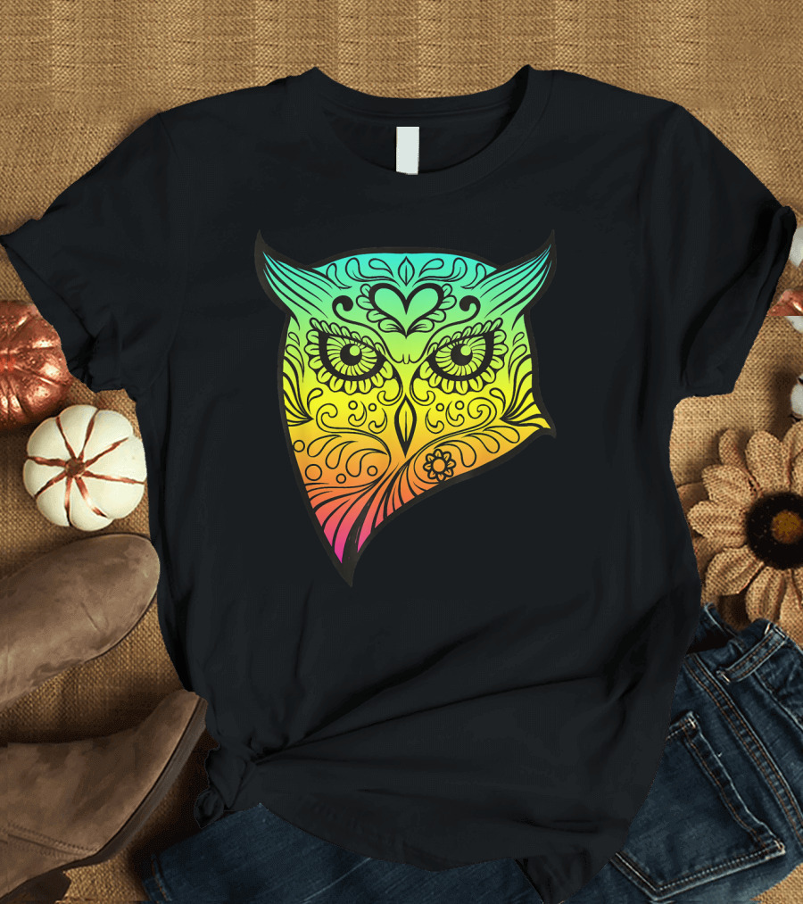 Day Of The Dead Owl Techno Trance EDM T-Shirt