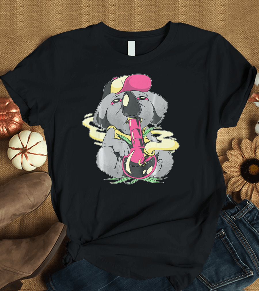 EDM Techno Trippy Koala Smoking Bong Vibe T-Shirt