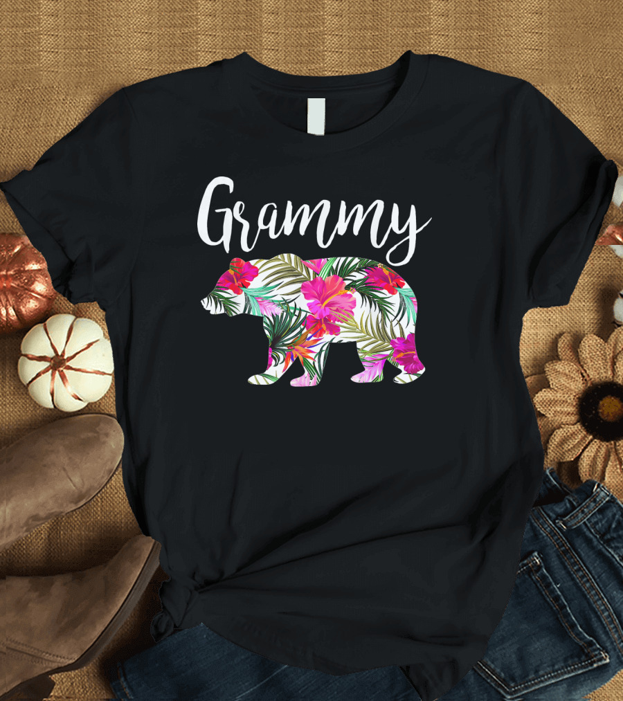Grammy Floral Bear Mother T-Shirt