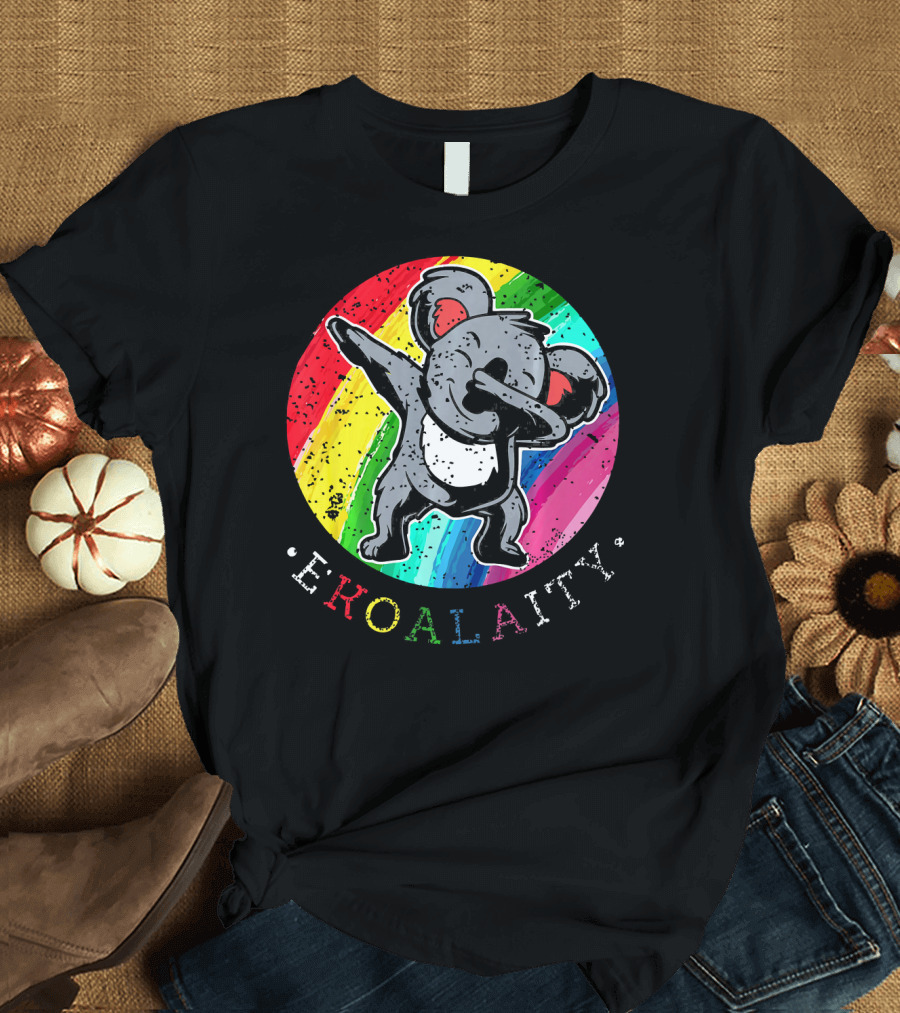 DABBING KOALA EKOALAITY Rainbow Transgender Pride T-Shirt
