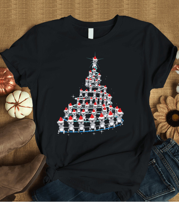 T-Shirt: Funny Koala Christmas Tree Santa Hat Xmas T-Shirt Funny Koala Christmas Tree Santa Hat Xmas T-Shirt