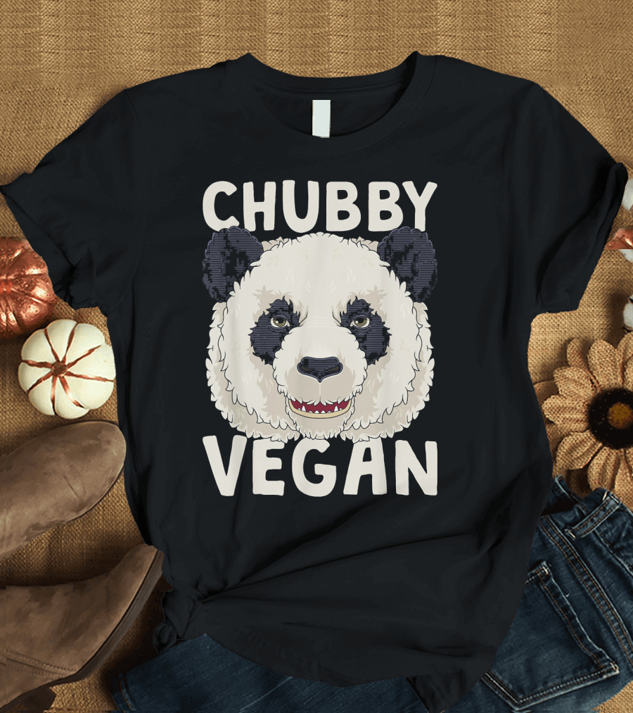 Funny Chubby Vegan Panda Bear T-Shirt