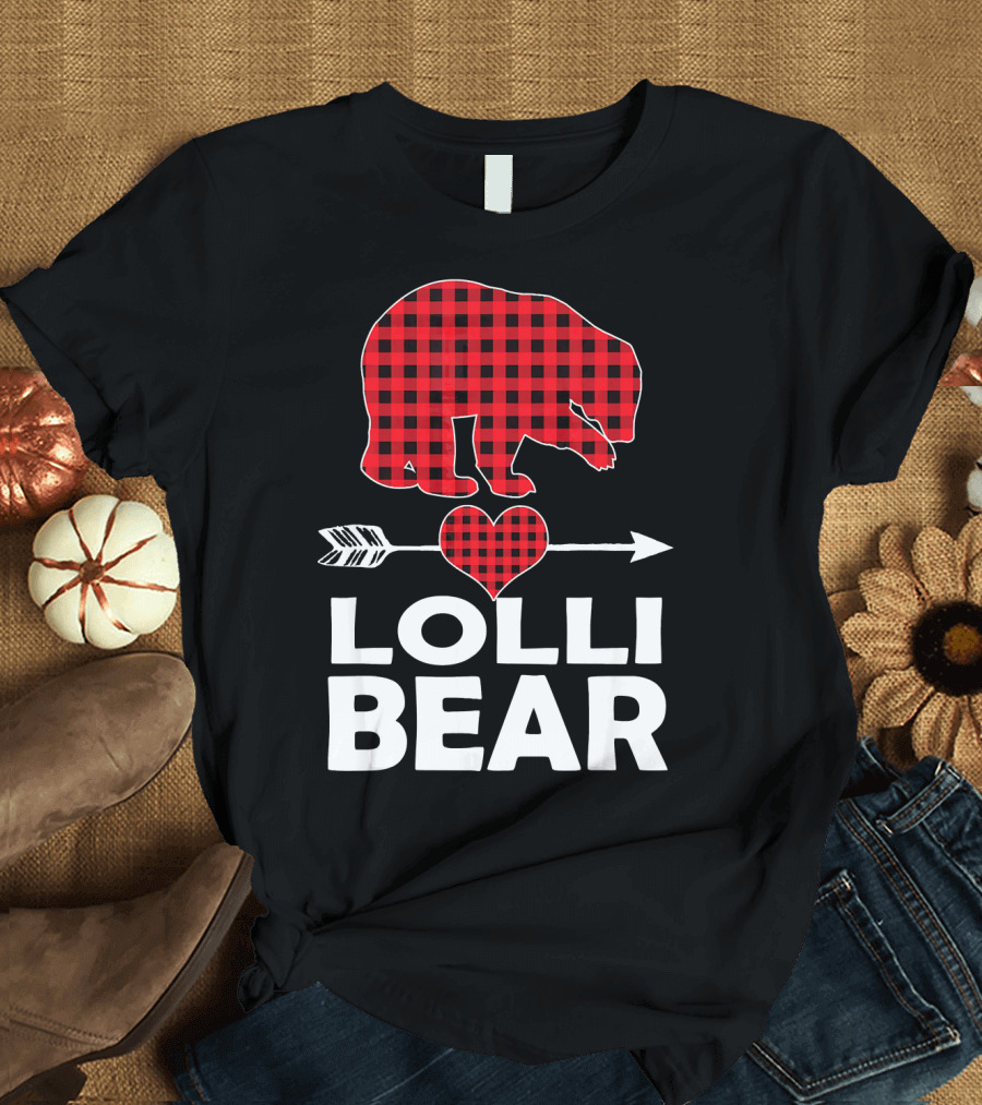 Red Plaid Lolli Bear Heart Arrow Buffalo Match T-Shirt