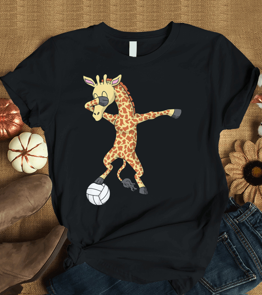 Dabbing Giraffe Volleyball Player T-Shirt