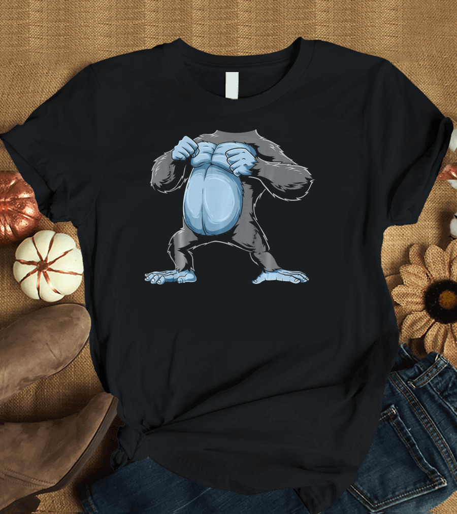 Easy Gorilla Costume Gorilla Body with Headless Blue Highlights T-Shirt