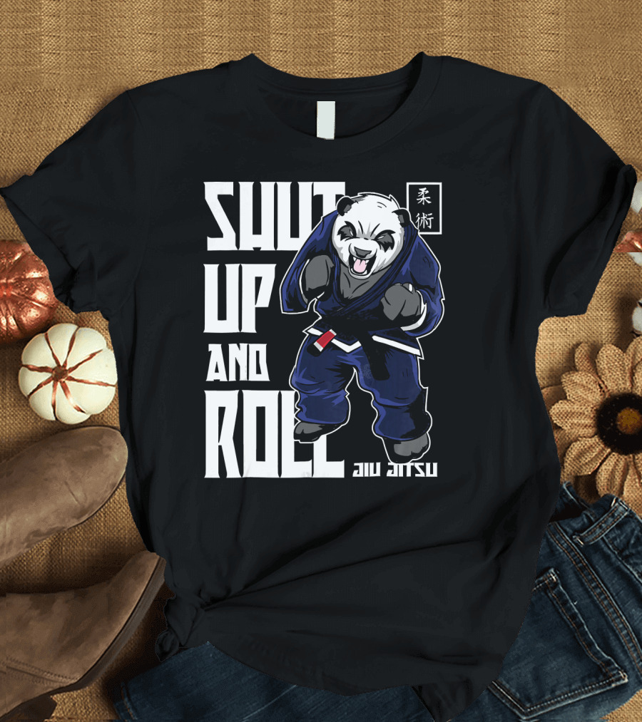 Shut Up and Roll Panda Jiu Jitsu柔術BJJ Brazilian Jiu Jitsu T-Shirt