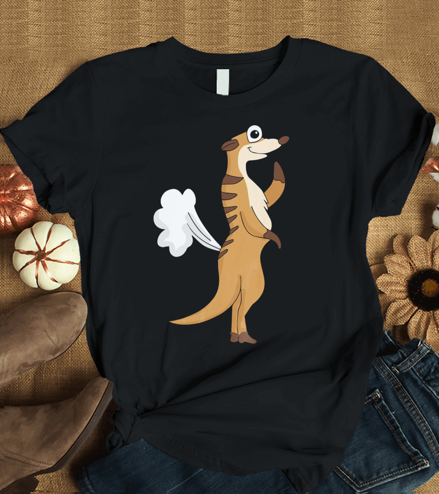 Farting Meerkat Cartoon Humor T-Shirt