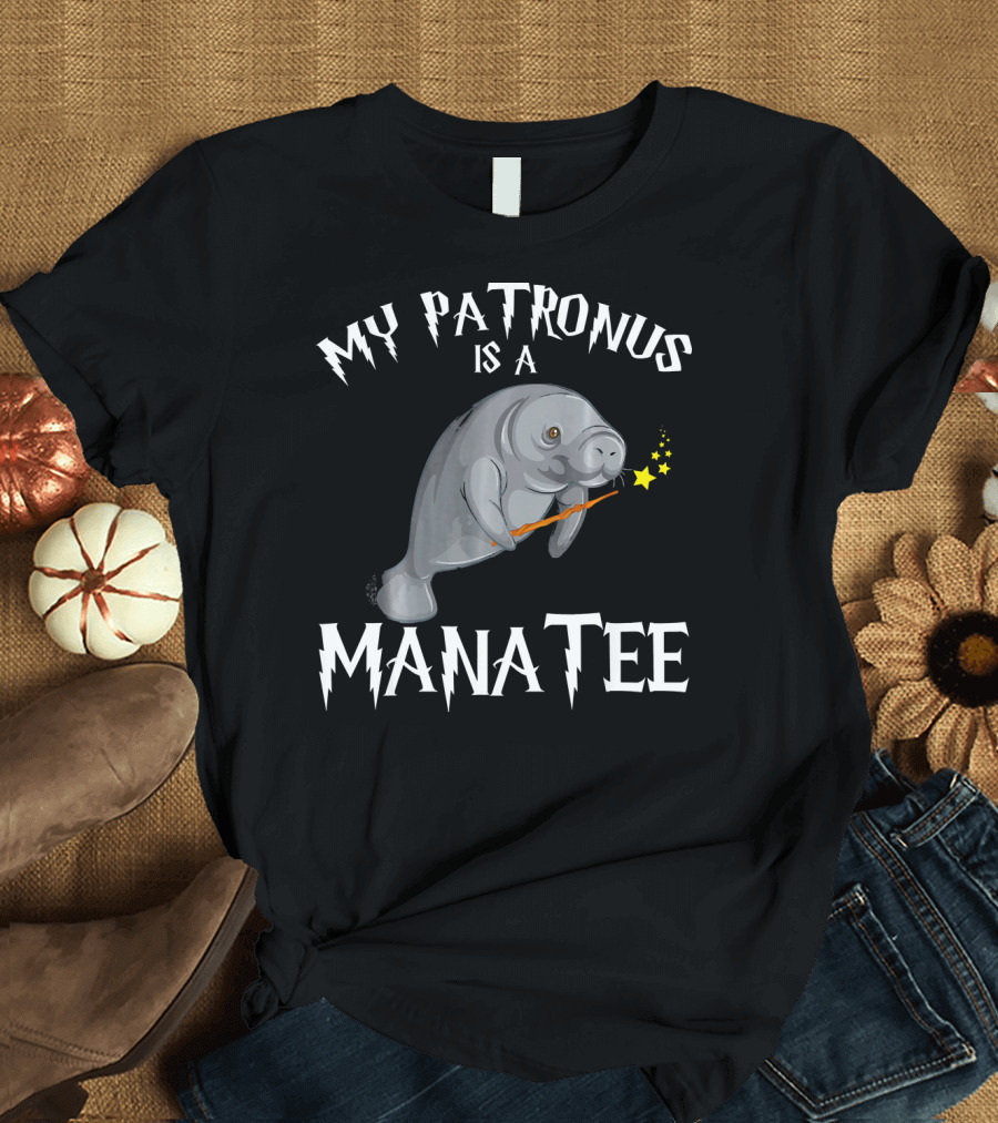 My Patronus Is A Manatee Funny Manat Joke T-Shirt