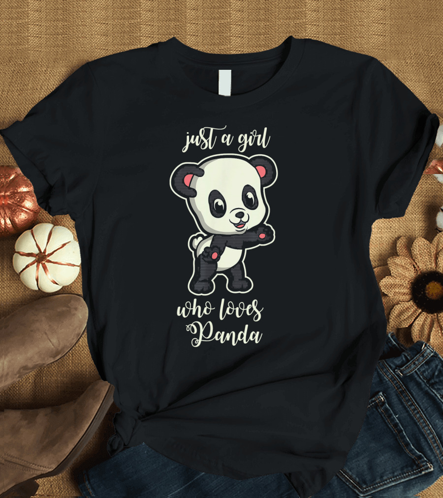 Whimsical Just a Girl Who Loves Panda Playful Charm T-Shirt