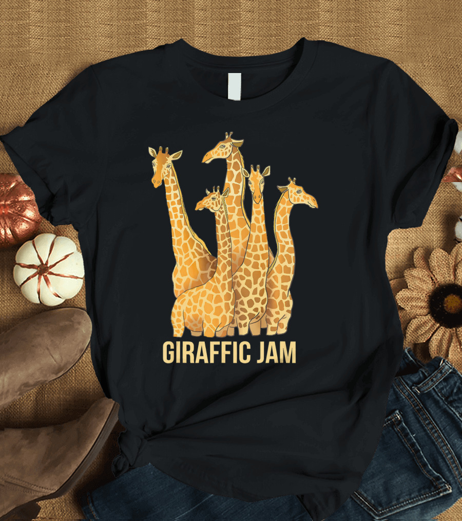 Giraffic Jam Funny Giraffe Traffic Driver T-Shirt