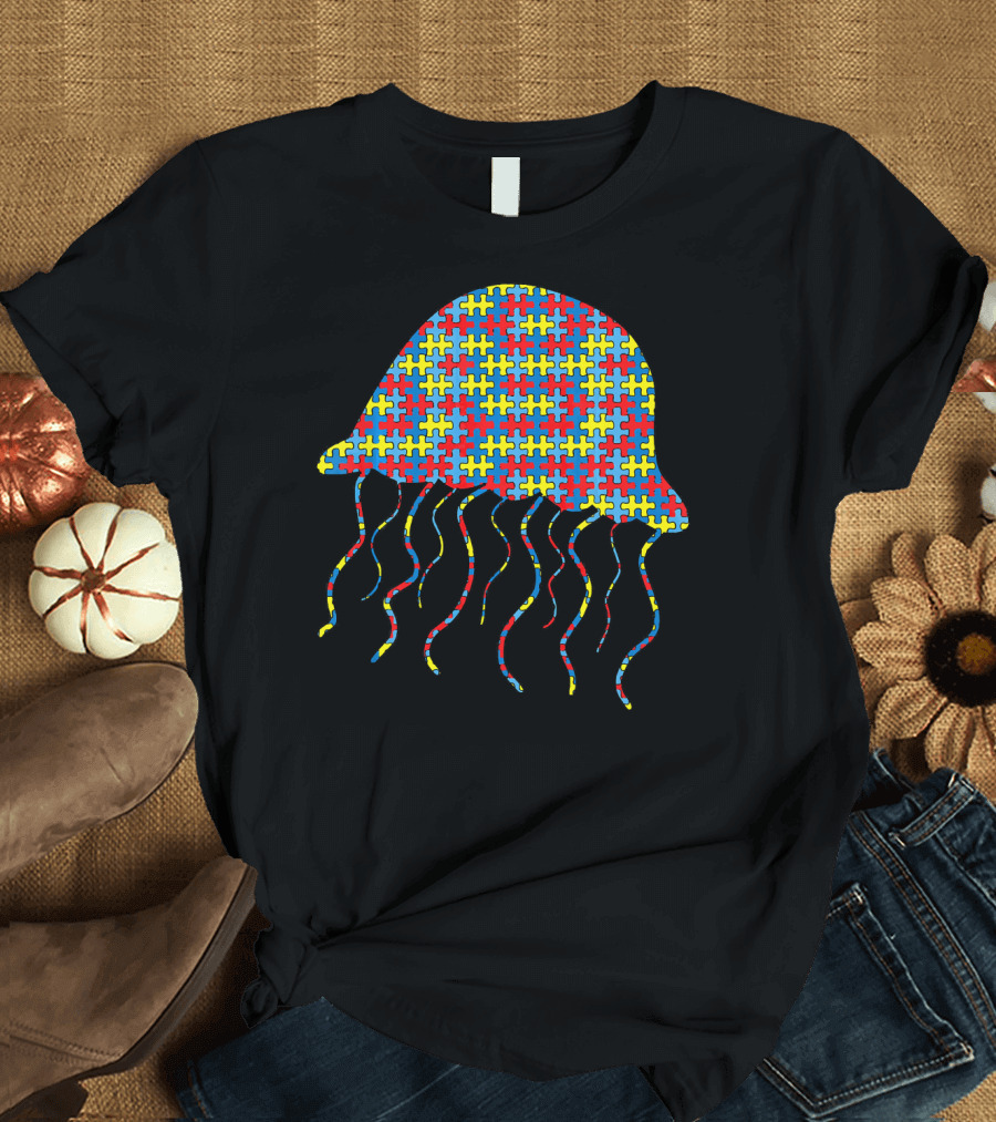 Jellyfish Puzzle Autism Awareness Kids Salp T-Shirt