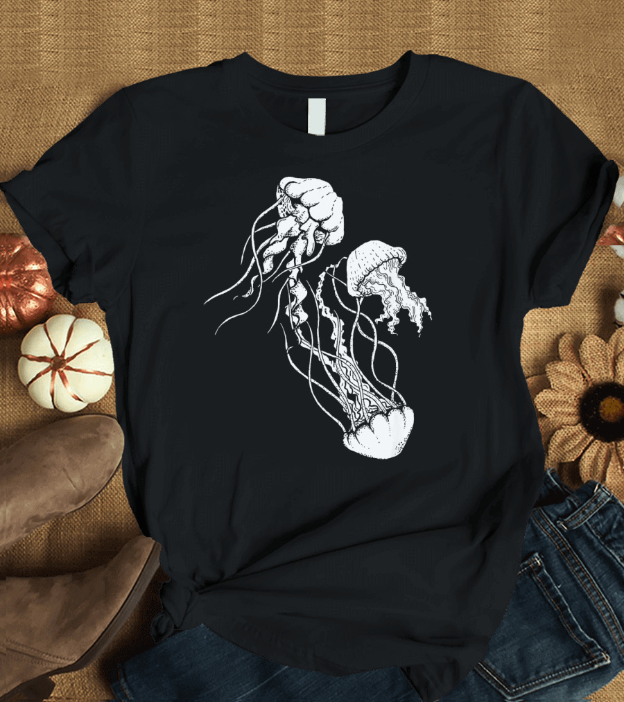 Jellyfish Drawing Ocean Marine Life T-Shirt
