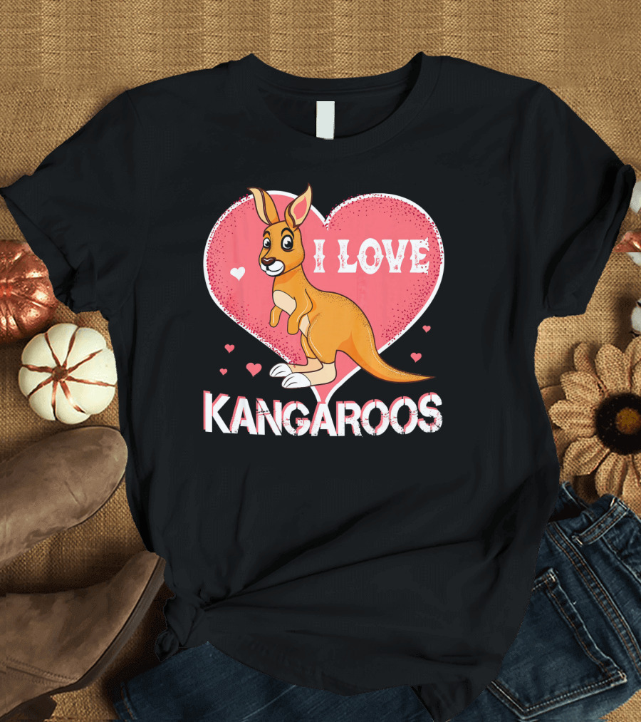 I Love Kangaroos Heart Kangaroo Lover T-Shirt