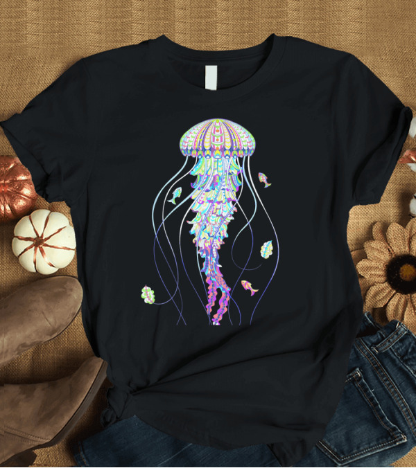 T-Shirt: Maverick Infanta Jellyfish and Colorful Fish T-Shirt Maverick Infanta Jellyfish and Colorful Fish T-Shirt