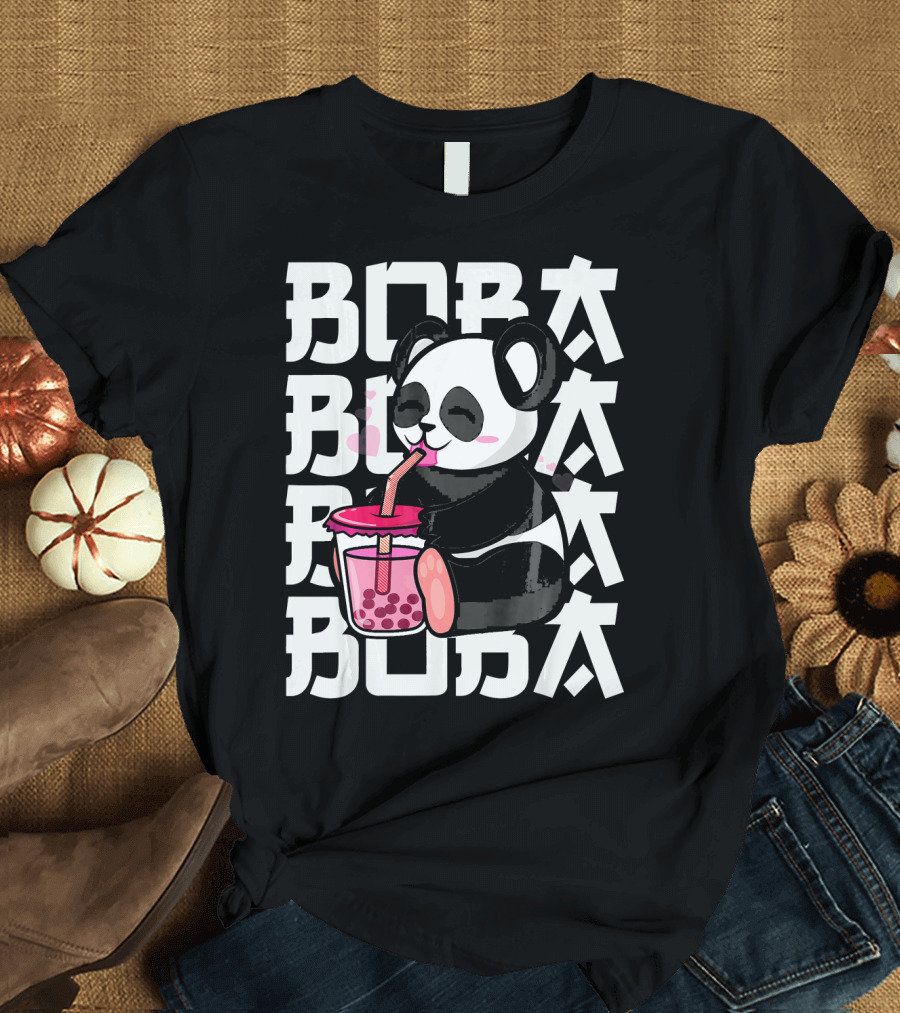 Kawaii Panda Boba Bubble Tea Drink Boba T-Shirt